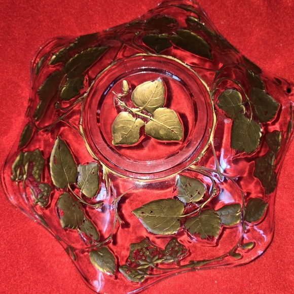 Antique goofus glass bowl with strawberries by Northwood Glass Company - Picture 6 of 6